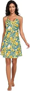 [FRODOTGV] Women's Nightgowns spaghettis Strap Sleep Shirts Loungewear Retro Fruits Sleeveless Sleepdress for Women S