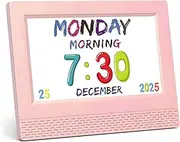 Kids Alarm Clock Colorful, 7 inch LED Display Eye-Caring Digital Alarm Clock for Girls Boys Bedroom Decor, Children's Sleep Trainer Bedside Clock, 17 Alarm Clock Setting Easy to Use Kids Birthday Gift