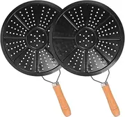 Luxshiny 2pcs Insulation Pads Glass Cookware Hot Plate Trivet Heat Diffuser Plate Heat Diffuser Ring Plate Anti Hot Pot Induction Adapter Plate Coffee Pot Pad Pan Wood Barbecue Stove