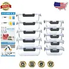 Versatile 10-Pack Glass Meal Prep Containers - Microwave, Oven & Dishwasher Safe