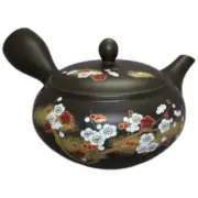 Teapot Kyusu Tokoname - AKIRA - Black - 360 ml/cc - Stainless Mesh - Plum