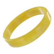 Yellow Round Shiny Marbled Lucite Bangle Bracelet Ladies Standard Size