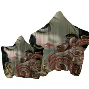 Underwater Fantasy Jeweled Octopus and Mermaid Towel with Hood