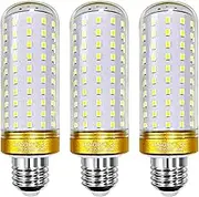 ROSY CLOUD E27 LED Bulb,Cool White，20W Equivalent 200W Halogen Bulbs, Daylight 2400LM, Corn Light Bulbs E27 for Home, Warehouse, Garden Lighting (Non-dimmable, Daylight White-E27-3 Count-Pack of 1)