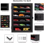 Toy Cars Display Case 1/64 Scale Diecast Wall Mount Storage Cabinet Lockable S