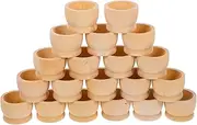 HOODANCOS 20Pcs Wooden Egg Cups for Easter Durable Egg Holders with Smooth Finish for Spring Celebrations Home Decoration and
