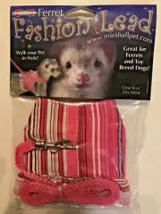Ferret Toy Dog Fashion Jacket Style Harness Lead Pink Stripes with Lace