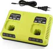 con 2 Pack 6Ah/5.5Ah Ryobi One Plus 18v Battery Lithium for P108 P102 P103 P104 P105 P107 P109 P122 PBP005 Battery Tool Accessory 12-18V charger