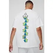 Mens White Oversized Pixar Toy Story Aliens License Print T-Shirt