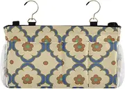 Amooorous Bedside Storage Basket Organizer Hanging Organizer Bag With Pockets for Bunk and Hospital Beds Dorm Rooms Bed Rails Beige Bohemian Classical Vintage Flower Print