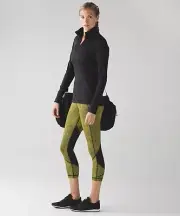 NWT Lululemon Pace Rival Crop Fall Net Toxic Black Running Tights Size 4