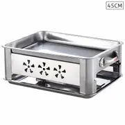 45cm Portable Stainless Steel Outdoor Chafing Dish BBQ Fish Stove Grill Plate LUZ-ChafingDishFish45cm