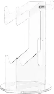 NIPUAEGO Universal Controller Stand Headphone Holder, Acrylic Headphone Stand Game Controller Display Stand with No Slip Base for Most of The Controllers Headsets 14x14x23.3cm (Transparent)
