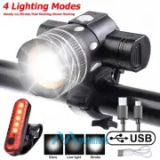 Rechargeable LED Mountain Bike Lights 20000LM Bicycle Torch Front &Rear Lamp Set