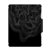 iPad Air 13-inch (M2/M3) Impact Folio Case WOBBLE 2 IPAD, BLACK & WHITE MINIMALIST LINES OCEAN WAVES ORGANIC FLOW ABSTRACT ILLUSTRATION