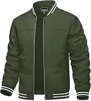 [TACVASEN] Men's Lightweight Jacket Casual Spring Fall Windbreaker Bomber Zip Up Coat with Pocket