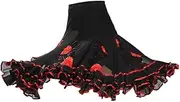 [Vseutiac] Latin Dance Dress Unique Sequins Embroidery Design Accesiros Cozy, Red, as described