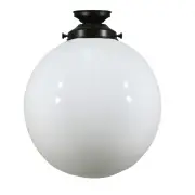 Opal Gloss Sphere 12&quot; Shade w 4 1/4&quot; Black Batten Fix Light