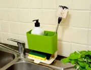 Kitchen Sink Organizer - Draining Sponge Holder with Compartment