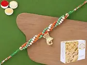 Ghasitaram Gifts Rakhi for Brother Rakhis Online - RM-589 Premium Rakhi with 400 GMS of Soan Papdi