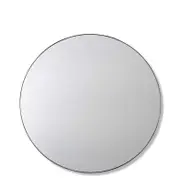 E Style Coco 80cm Iron/MDF Round Wall Mirror Hanging Home Room Decor Black