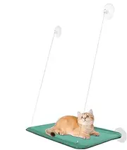 Cat Window Bed - Heavy Duty Windowsill Kitten Resting Soft Perch | Cordless Cat Window Hammock Foldable, Foldable Cat Window Hammock Perch with 4 Strong Suction Cups for Indoor Large Pet