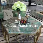 Amazonite Green Marble Coffee Table, Hallway Center Semi Precious Stone Table