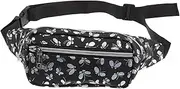DECOMELODY Fashion Fanny Pack for Women Stylish PU Waist Bag with Zipper for Travel Running and Sports Floral Design for Storing Phone Keys and Essentials