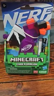 Nerf MicroShots Minecraft Ender Dragon Mini Foam Dart Blaster Toy NEW + 2 Darts