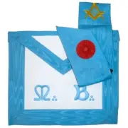 Master Mason Set. Apron M.: B.: + Sash French Rite "Groussier"