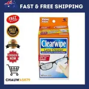 ClearWipe Lens Cleaner Alcohol Pre Moist Glasses Cleaning Wipe 60 Count-Au
