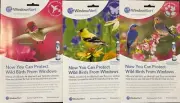 3 pk Window Alert Decal Static Cling Leaf/ Butterfly Medley, Hummingbird NEW