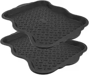Happyyami 2pcs Reusable Plastic Boot Trays Non Skid Sundries Storage Plates Shoe Storage Mat for Indoor Entryway Garden Shoes Easy to Clean