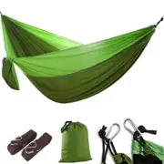 New Outree Double Hammock with Tree Straps, Camping Lightweight, 2 Person Green