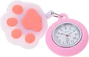 [Holibanna] Pocket Watch Women Second Hand Watch Nurse Luminous Watch Nurse Clip on Watch Pocket Clock Hanging Retractable Clip Fob Watch Brooch Watch Nurse Watch Car Watch Fob Pink