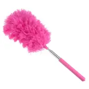Microfiber Cleaning Duster, 12" to 31.5" Washable Extendable Brush Rose Red