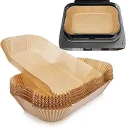 Air Fryer Silicone Liners with Handle-2Pcs Air Fryer Silicone Pot Reusable Silicone Air Fryer Liners Food Safe Non Stick Air Fryer Basket Accessories Replacement Baking Tray for Ninja Dual (FG551 paper)