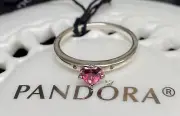 Authentic Pandora Sparkling Red Heart Ring #196574CZRMX-48 Size 4.5