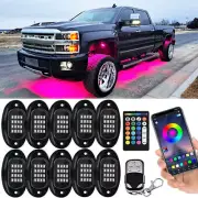 10 Pods RGB LED Under Body Glow Rock Light Kit Bluetooth For Chevrolet Silverado (for: Chevrolet)
