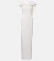 [Roland Mouret] Roland Mouret Bridal asymmetric cady gown AU 16 white