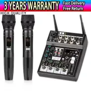R6 Pro Bluetooth Sound Card 4CH Mixer Recording Livestream Device + Microphones