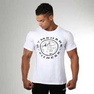 （現貨 M）.白色 - 英國 GYMSHARK FITNESS T-SHIRT 經典系列 彈性棉質 T恤（雪豹健身）