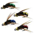 Hook 14 Brass Bead Head Flies Scud Fly Bug Insect Fishing Lure Worm Bait