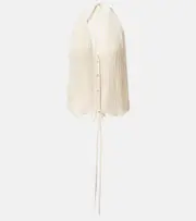 [Joseph] Joseph Suez pleated halterneck vest AU 14 white