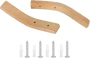 FLEXMAN 2Pcs Wall Hooks, Wooden Coat Hooks Wall Hooks, Wall Mounted Coat Hooks, Coat Hat Towel Hanger Rack for Hanging Baseball Hats, Winter Coats, Jackets, Scarves