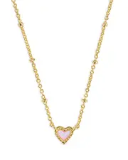 Kendra Scott Ari Pink Quartz Mini Heart Pendant Necklace, 19