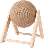 TOMVAES Cat Toys Sisal Scratcher Ball, Natural Sisal Cat Scratching Ball, Solid Wood Scratching Toy for Cats & Kittens, Indoor Interactive Pet Toy, Entertaining Scratch Post