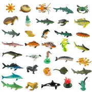 Sea Creature Toys 36pcs Ocean Sea Animals Figurines Shark Toys For Toddlers Kids Decorations Plastic Fish Toys Preschool Pack And Bath Sets