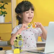Laser Kids Robot Alarm Clock Yellow