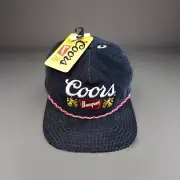 NWT RETRO Coors Banquet Blue Corduroy Red Rope SnapBack Hat Adults OSFM
